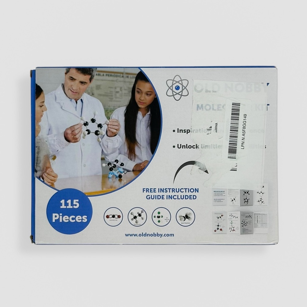 Old Nobby Organic Chemistry Molecular Model Kit 115 Pieces Homeschool Science